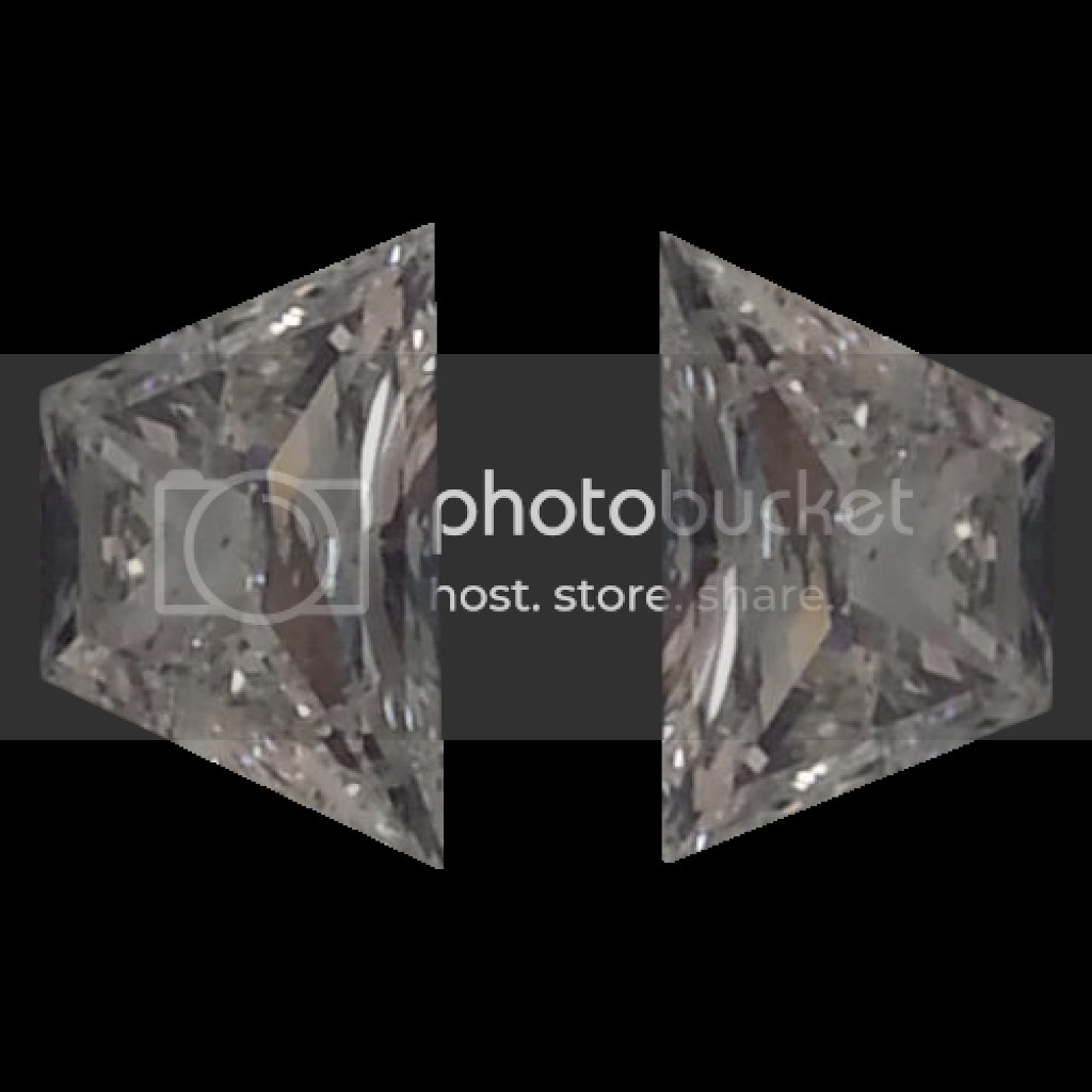 A Pair Of Trapezoid Brilliant Loose Diamonds 0.66 Ct H I Vs1 Vs2 C5000060